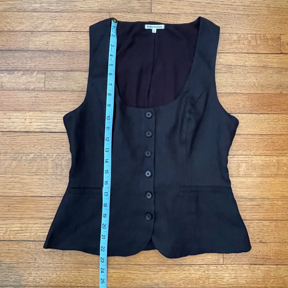 Reformation Delanie Linen Vest Top Black - Picture 5 of 8